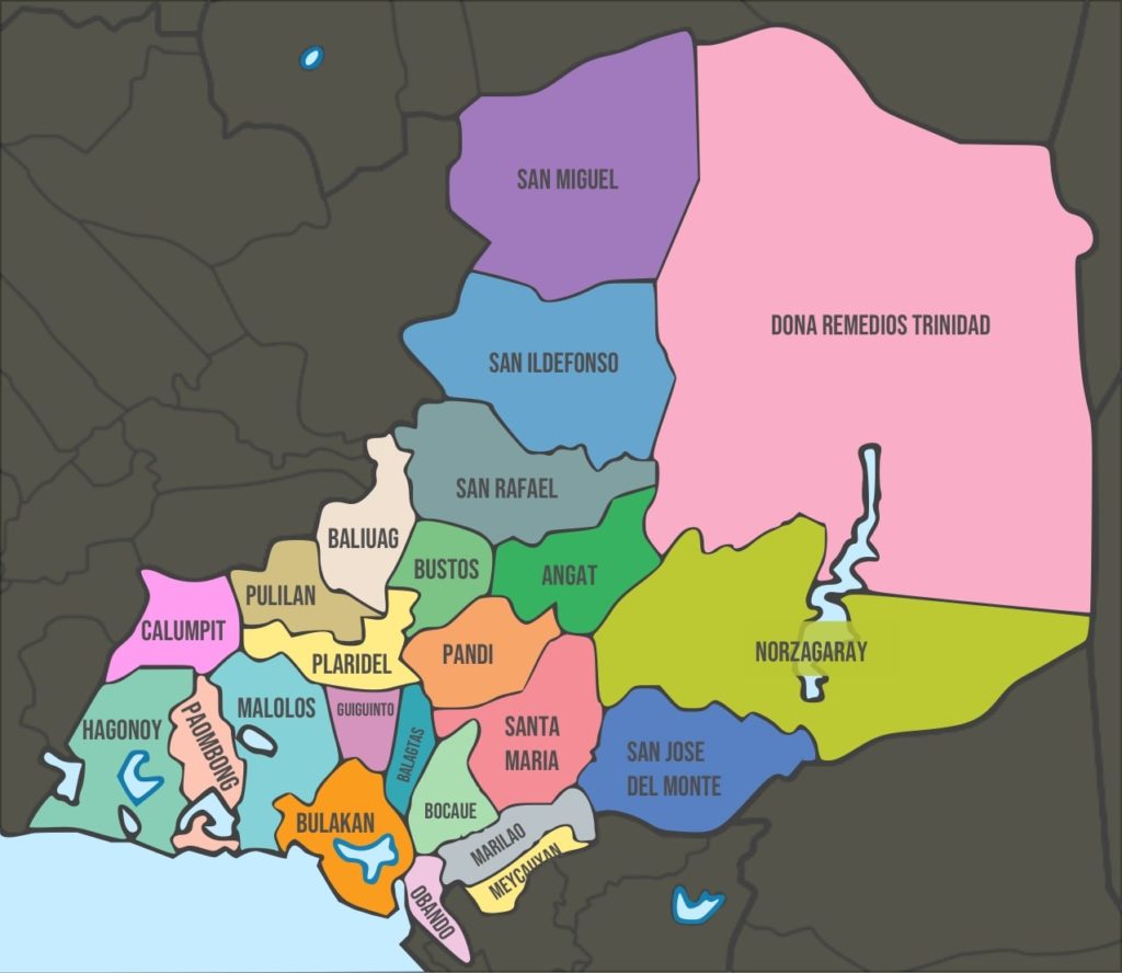 Facts about Bulacan - Map with 21 towns and 3 Cities